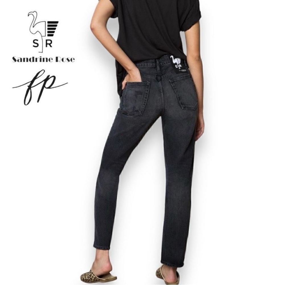 Free People X Sandrine Rose Women's Gray Straight Leg Jeans